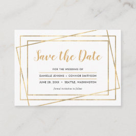 Gold Lijst Sla de datum op de huwelijkswebsite Informatiekaartje