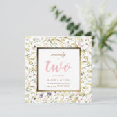 Gold Lijst Spring Boho Wildflower Pampas Birthday Kaart (Staand voorkant)