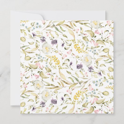 Gold Lijst Spring Boho Wildflower Pampas Birthday Kaart (Achterkant)