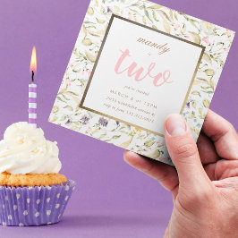 Gold Lijst Spring Boho Wildflower Pampas Birthday Kaart