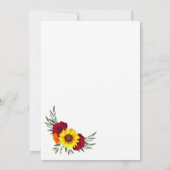 Gold Lijst Sunflower Roos Engagement Party Kaart (Achterkant)
