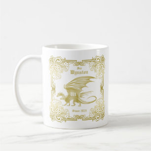 Gold Lijst Traditional Book Hoesje Dragon Monogram Koffiemok