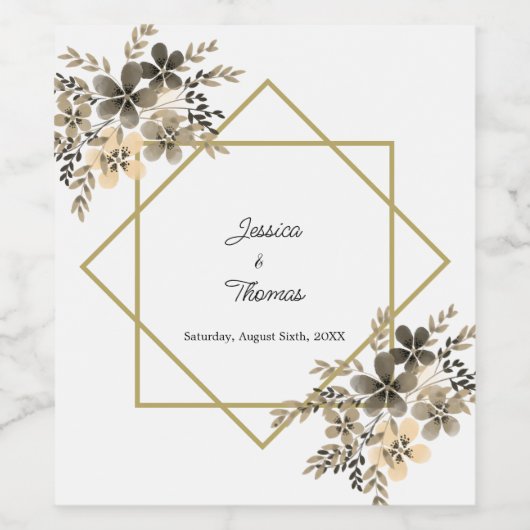 Gold Lijst - Valle kleuren - Ontvanging van het hu Wijn Etiket (Enkel label)