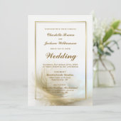 Gold Lijst Veather Wedding Kaart (Staand voorkant)