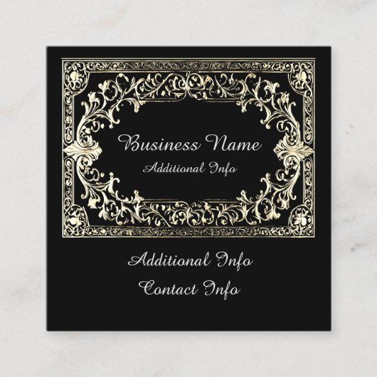 Gold Lijst Vierkante Visitekaartje (Voorkant)