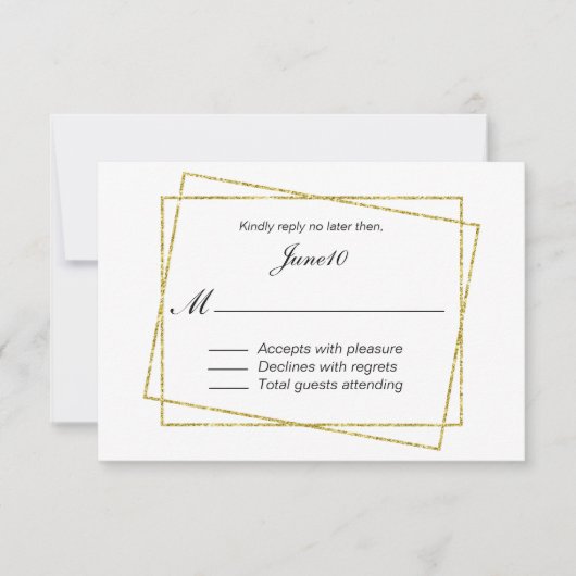 Gold Lijst Wedding RSVP (Voorkant)