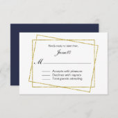 Gold Lijst Wedding RSVP (Voorkant / Achterkant)