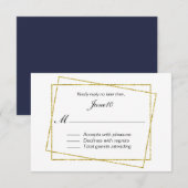 Gold Lijst Wedding RSVP Kaartje (Voorkant / Achterkant)