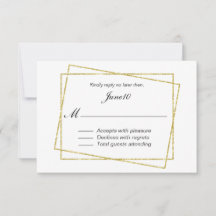 Gold Lijst Wedding RSVP