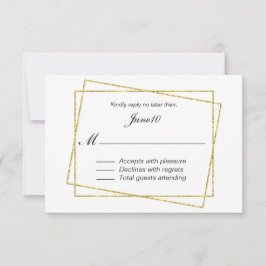 Gold Lijst Wedding RSVP Kaartje