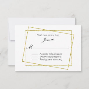 Gold Lijst Wedding RSVP Kaartje