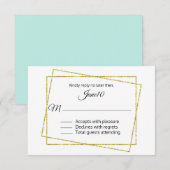 Gold Lijst Wedding RSVP Kaartje (Voorkant / Achterkant)