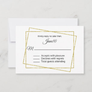 Gold Lijst Wedding RSVP Kaartje