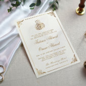 Gold Lijst  Wit-islamitische bruiloft Kaart