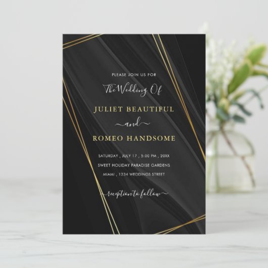 Gold Lijsten Luxury Golden Black Weddenschap (Staand voorkant)