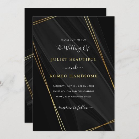 Gold Lijsten Luxury Golden Black Weddenschap (Voorkant / Achterkant)