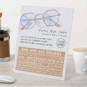 Gold Lijsten, Opticien, Technical Practitioner Reclamebord Met Voetstuk (Insitu)