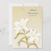 Gold Lilies en Navy Blue Quinceañera Kaart (Achterkant)