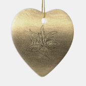  Gold Lily Flower Floral Voeg Ornament tekst toe (Rechts)