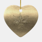  Gold Lily Flower Floral Voeg Ornament tekst toe (Achterkant)