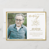 GOLD LILY FOTO SYMPATHY MEMORIAL SERVICE INVITE BEDANKKAART (Voorkant)