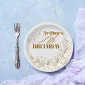 Gold Lily thema Volwassenenfeest Papieren Bordje