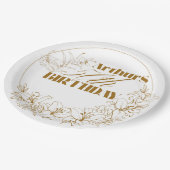 Gold Lily thema Volwassenenfeest Papieren Bordje (Gekanteld)