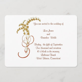 Gold Lily van het Valley Wedding Kaart
