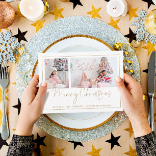 Gold Line 2 Photo Script Merry Kerstmis Kaart