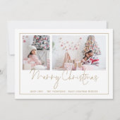 Gold Line 2 Photo Script Merry Kerstmis Kaart (Voorkant)