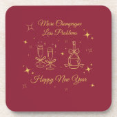 Gold Line Art New Year Design Bier Onderzetter (Voorkant)