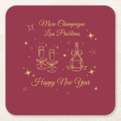 Gold Line Art New Year Design Kartonnen Onderzetters (Voorkant)