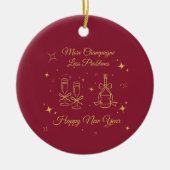 Gold Line Art New Year Design Keramisch Ornament (Voorkant)