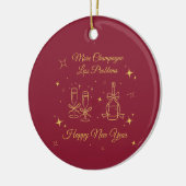 Gold Line Art New Year Design Keramisch Ornament (Links)
