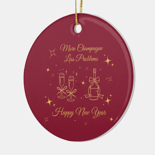 Gold Line Art New Year Design Keramisch Ornament (Links)