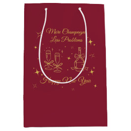 Gold Line Art New Year Design Medium Cadeauzakje