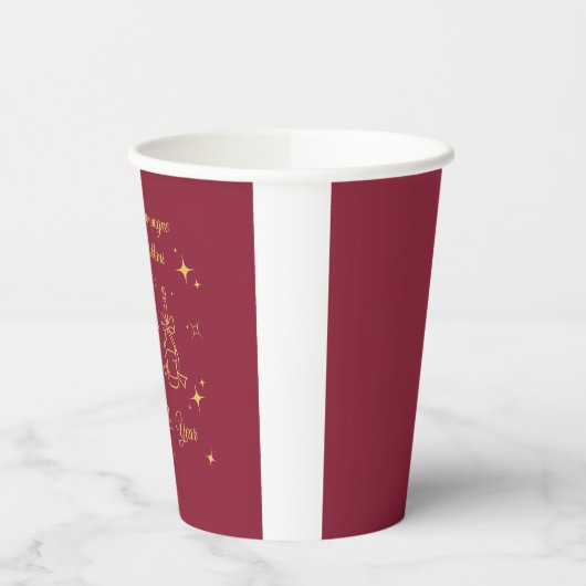 Gold Line Art New Year Design Papieren Bekers (Links)