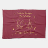 Gold Line Art New Year Design Theedoek (Horizontaal)