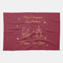 Gold Line Art New Year Design Theedoek