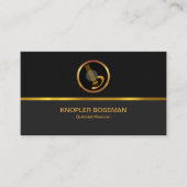 Gold Line Black Grey Columns Classy Gold Guitar Visitekaartje (Voorkant)