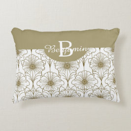 Gold Line Bloemen Patroon Accent Pillow Accent Kussen