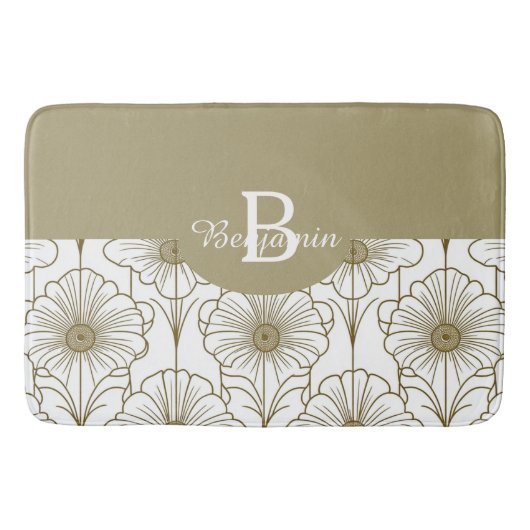 Gold Line Bloemen Patroon Badmat (Voorkant)
