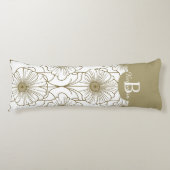Gold Line Bloemen Patroon Body Kussen (Voorkant)