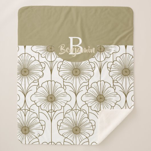 Gold Line Bloempatroon Sherpa Deken (Voorkant)