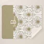 Gold Line Bloempatroon Sherpa Deken (Voorkant (horizontaal))