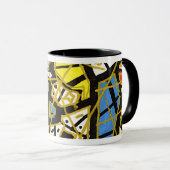GOLD Line – Elegante Minimalistische Abstracte Mok (Voorkant rechts)