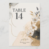 Gold Line Floral 25th Anniversary Table Num ID1169 Kaart (Voorkant)