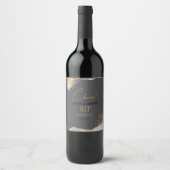 Gold Line Floral 40th Anniversary Cheers ID1169 Wijn Etiket (Voorkant)