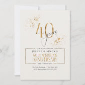 Gold Line Floral 40th Anniversary ID1169 Kaart (Voorkant)