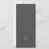 Gold Line Floral 40th Anniversary Menu ID1169 (Achterkant)